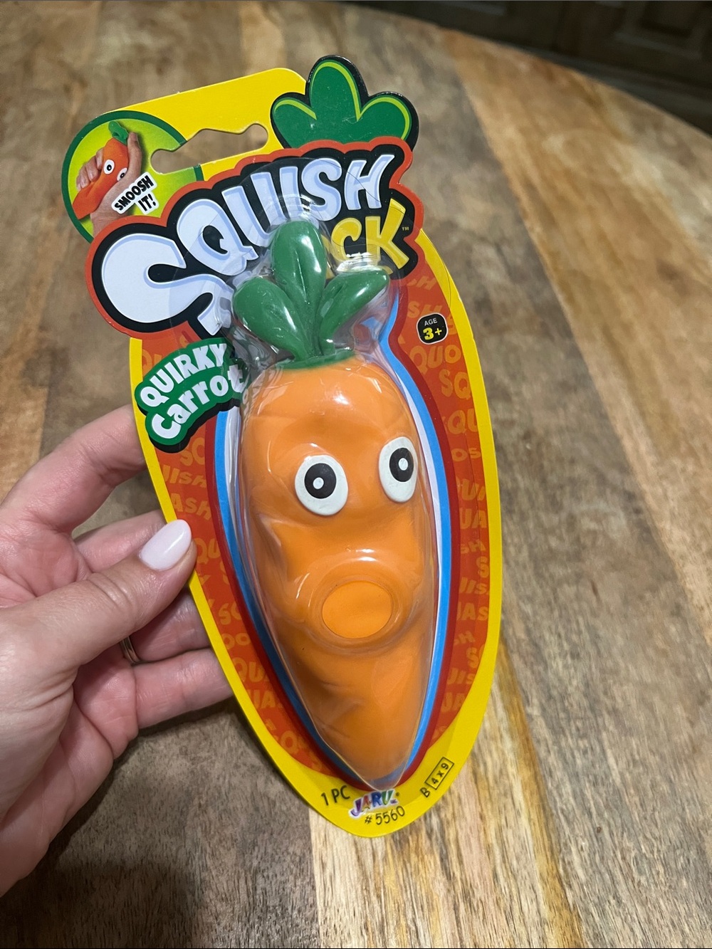 Squish attack Quirky Carrot Squeeze Toy - Orange with Green Top